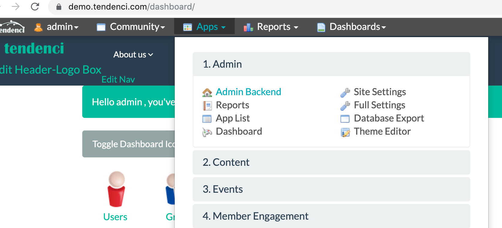 Navigate to your Admin Backend