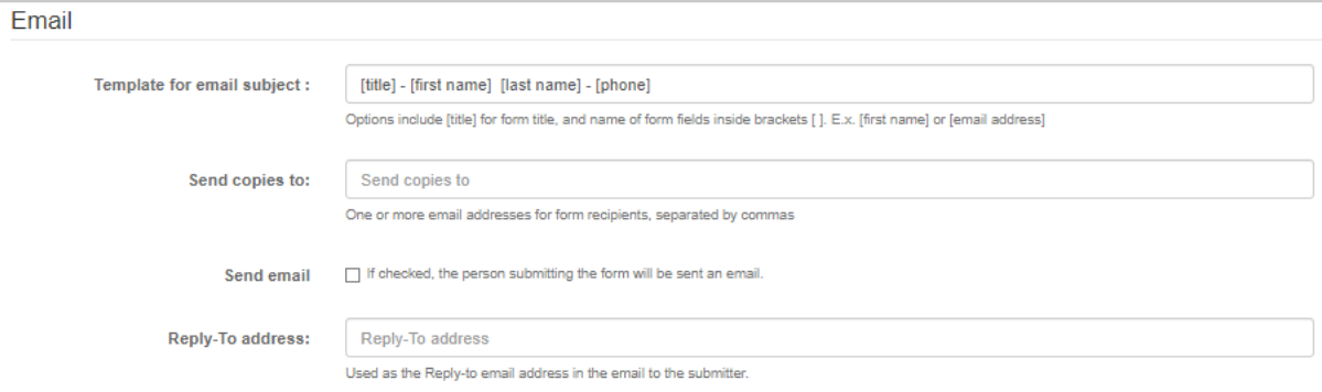 Custom Forms Email