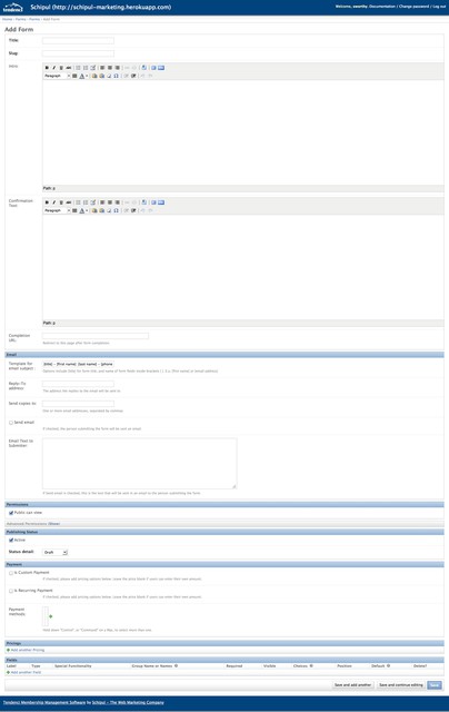 Add a Custom Form Admin Page Screenshot
