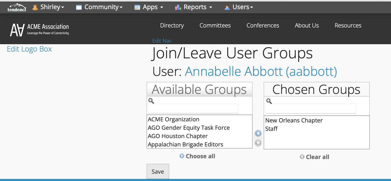 Join/Leave User Groups Tendenci Help File 