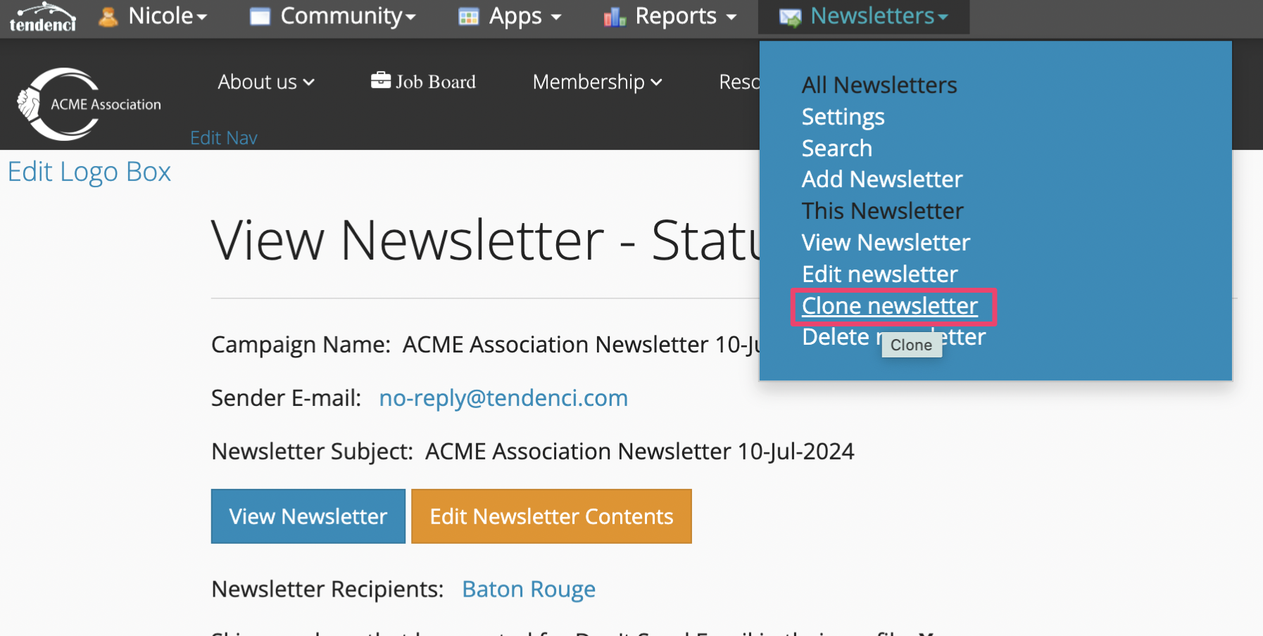 Clone a Newsletter