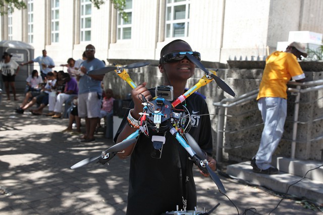 2012 04 Tendenci Softwares Mascot Quadcopter visits iFest-9667