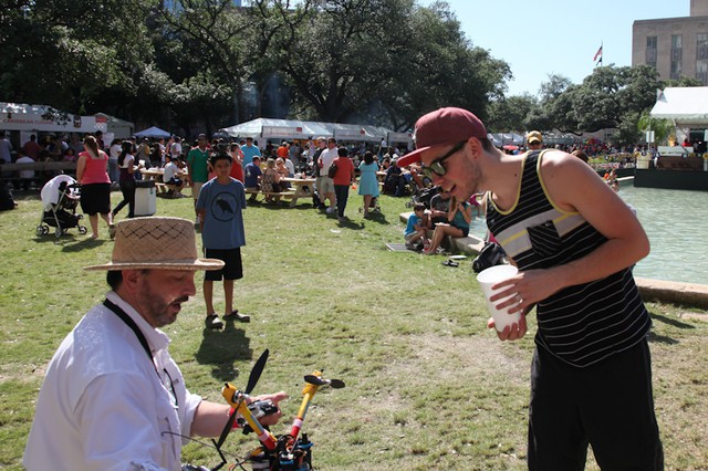 2012 04 Tendenci Softwares Mascot Quadcopter visits iFest-9727