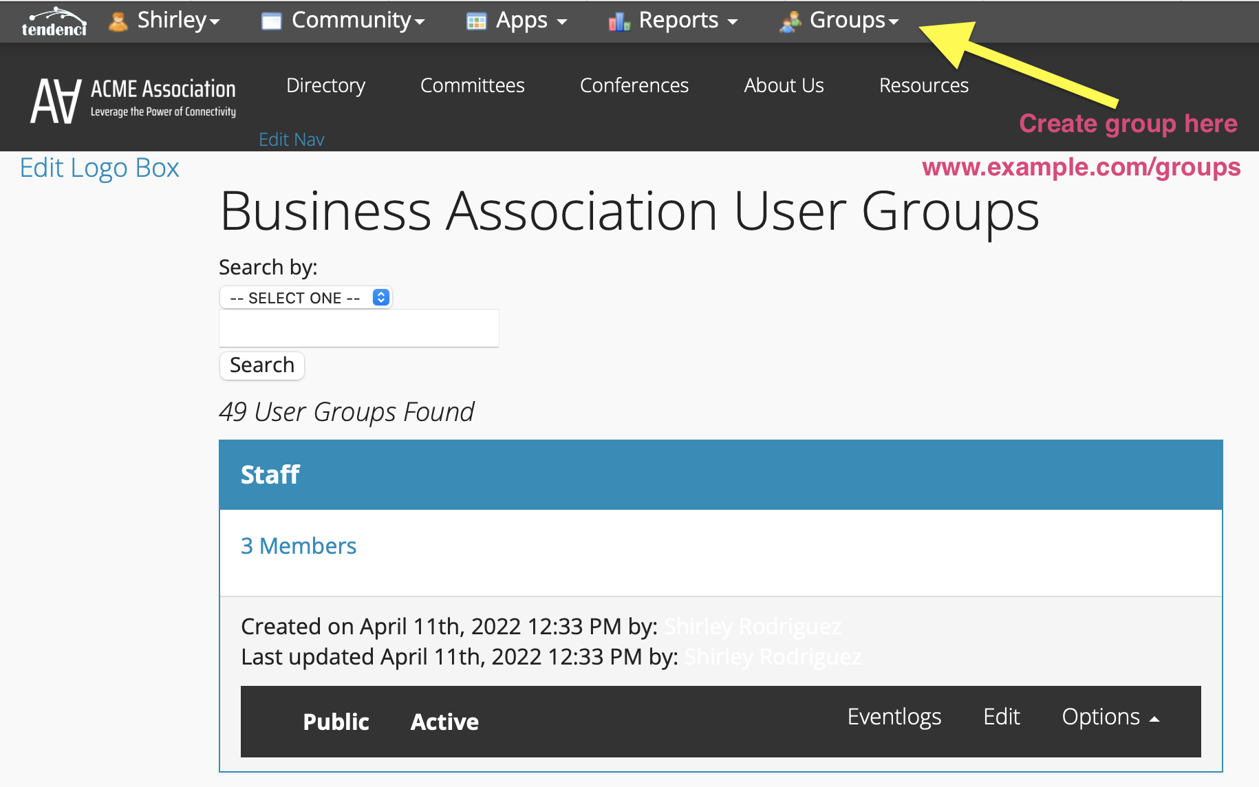 Add Group Permissions Tendenci Help File