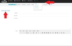 Screenshot of how to add Articles
